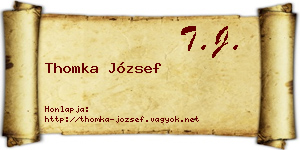 Thomka József névjegykártya